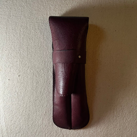 Funda de piel burdeos Montblanc para dos plumas